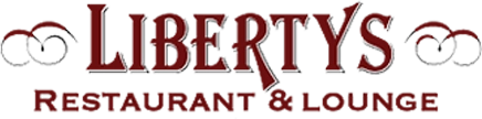 Libertys Restaurant & Lounge logo in bold red letters with swirls, a Downtown Minnesota bar icon.